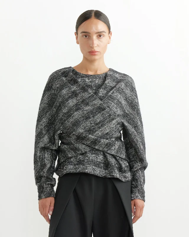 Hazi Blouse in Black/White Checks Business Casual Blouse