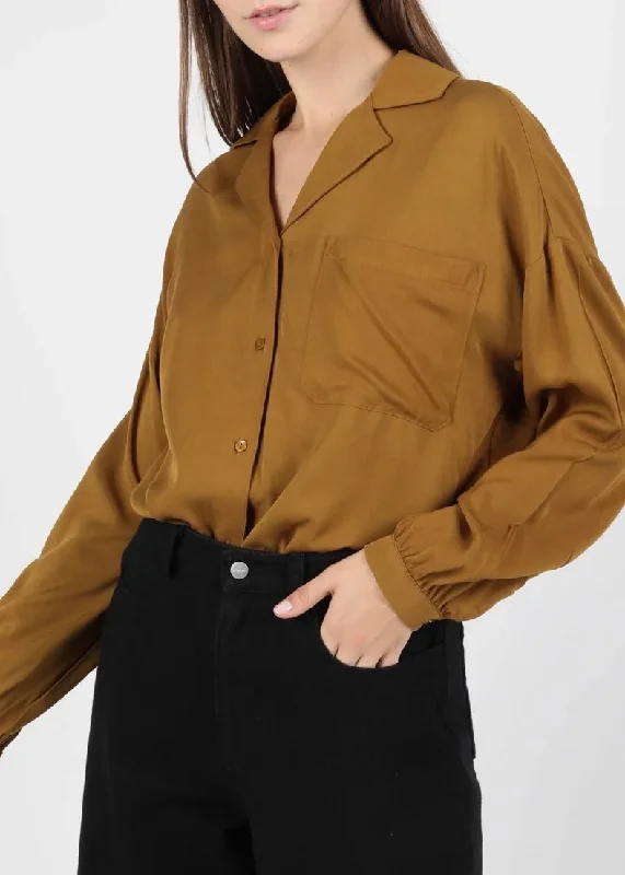 Kat Camp Collar Blouse Feminine Puff Blouse