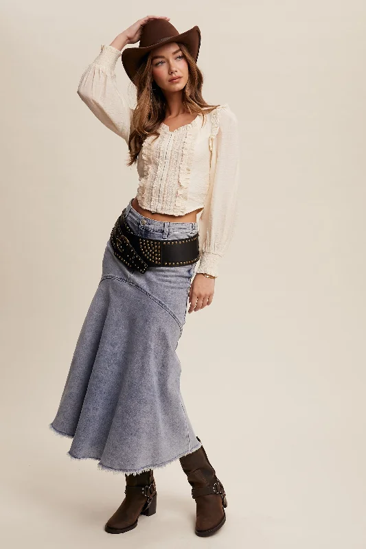 Ladies Listicle Ruffle Detail Corset Contrast Blouse Top - LT1370 Feminine Ruffle Blouse Ladies Listicle Ruffle Detail Corset Contrast Blouse Top - LT1370 Feminine Ruffle Blouse