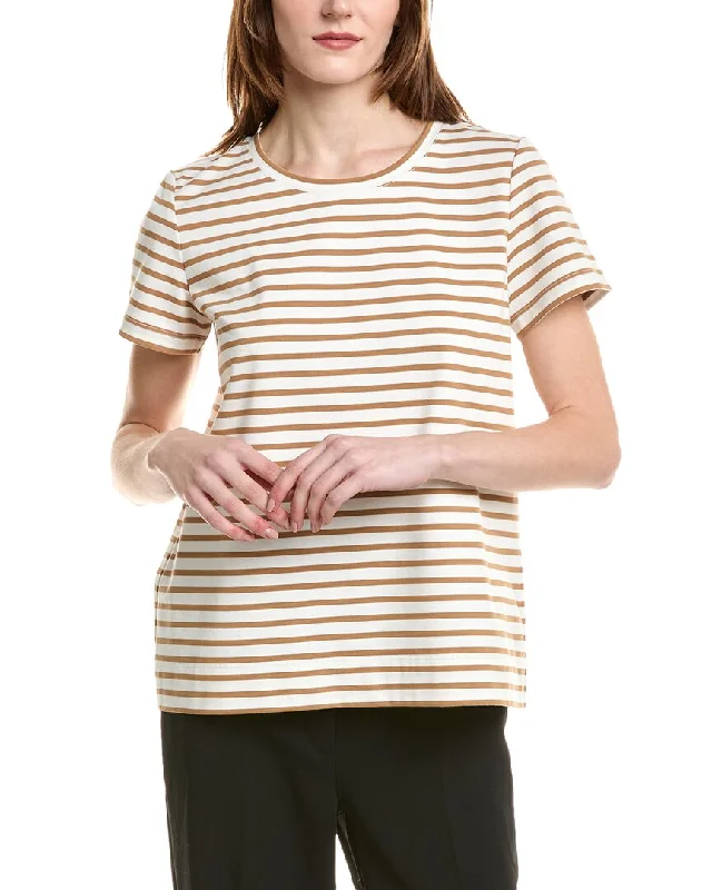 Lafayette 148 New York The Modern T-Shirt-- Polka Dot Checkered Tartan