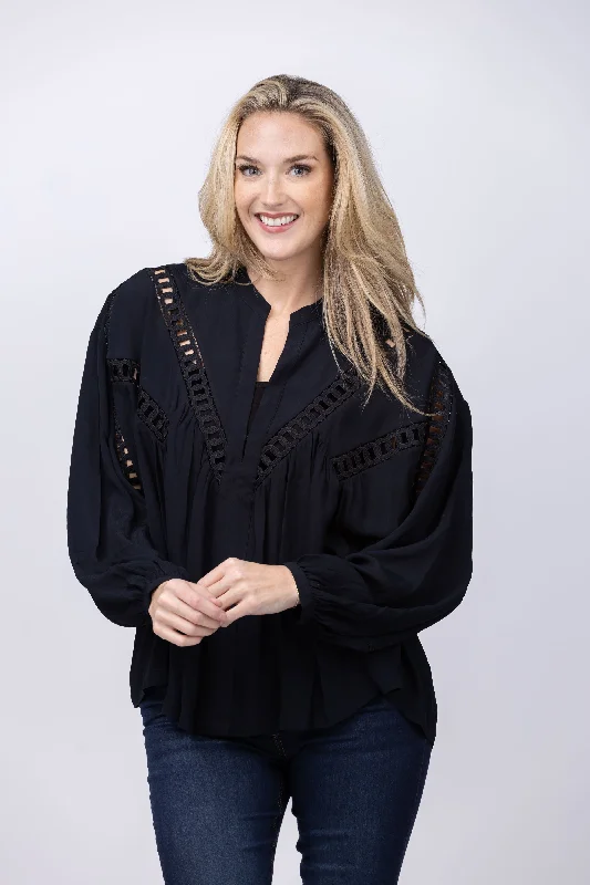 IRO Brent Blouse in Black Soft Knit Blouse