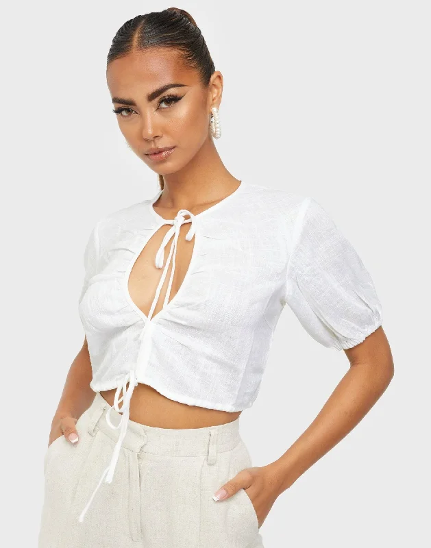 Front Tie Blouse Smart Business Blouse