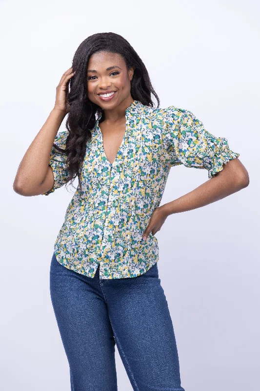 Trovata Eliza Blouse in Calma Bloom Flowy Bohemian Blouse