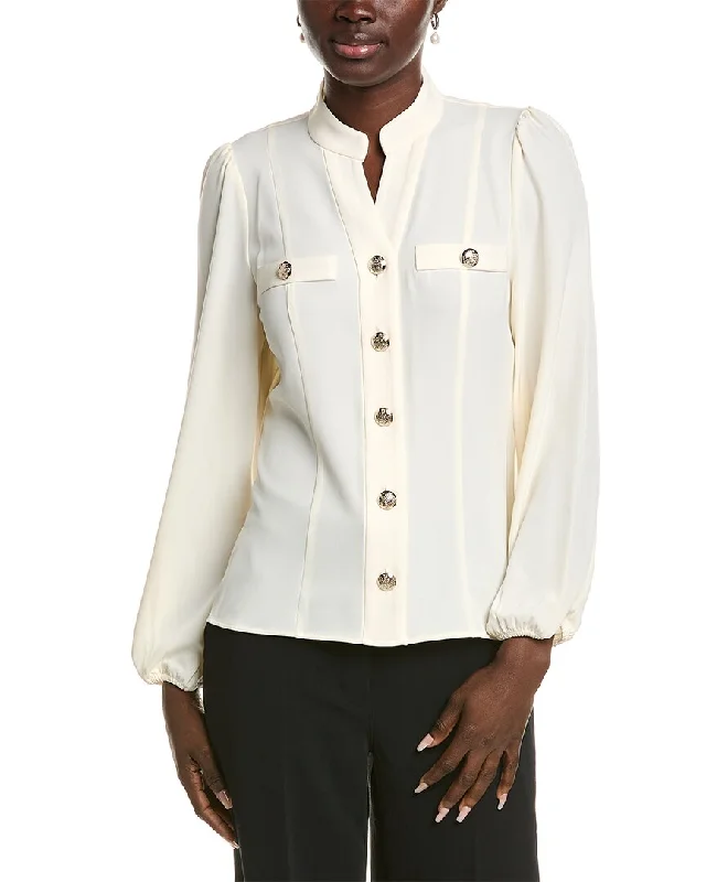 Anne Klein High Neck Blouse Sleeveless Summer Blouse