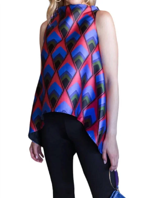 Sleeveless Blouse In Cinnabar Polished Work Blouse
