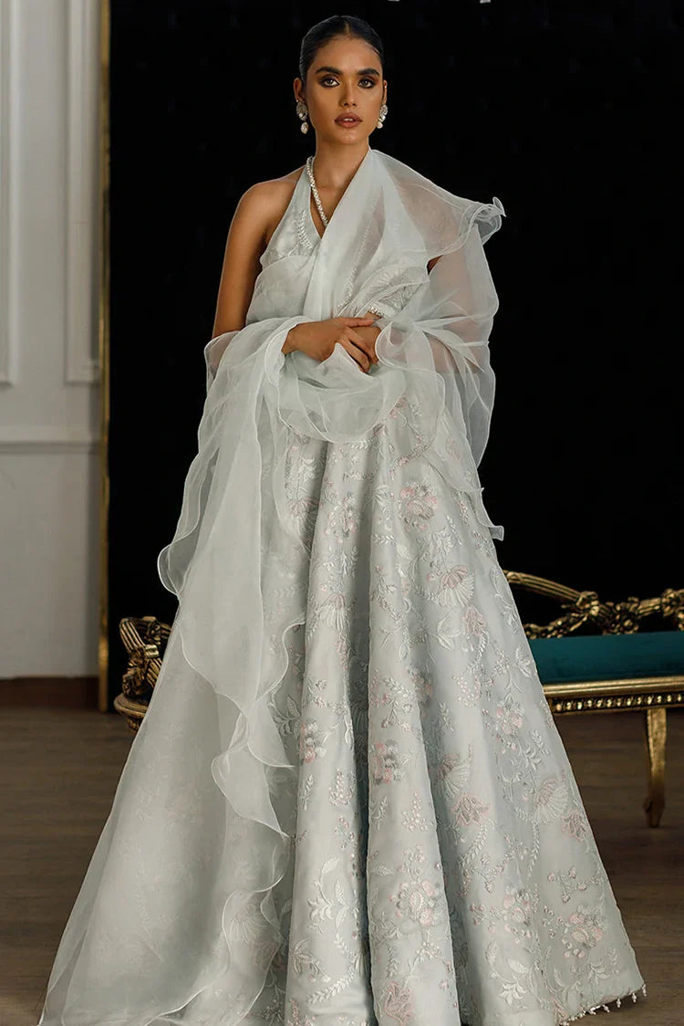 Threads & Motifs - Organza Embroidered Blouse And Skirt Embroidered Cotton Blouse
