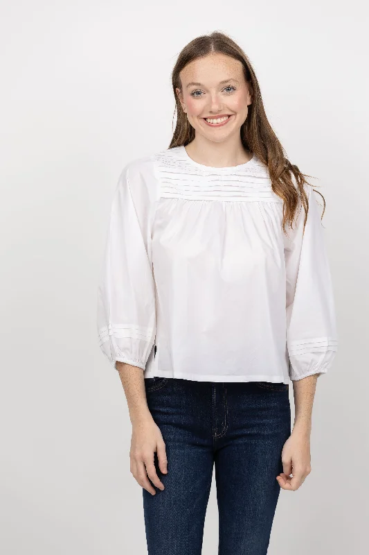 Cleobella Bebe Blouse in Ivory Relaxed Fit Blouse