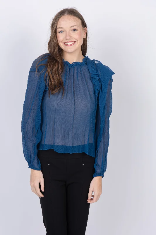 Ulla Johnson Elvia Blouse in Sapphire Pastel Color Blouse