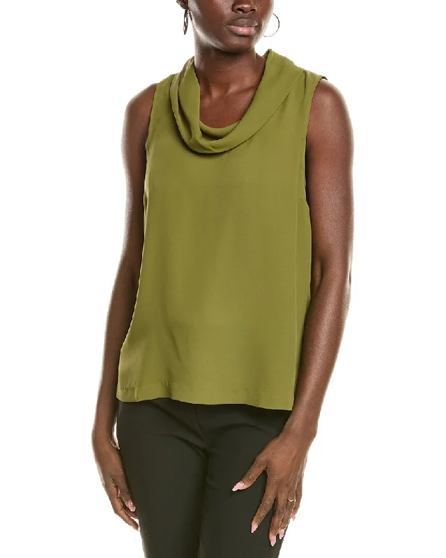 Vince Camuto Cowl Neck Blouse Satin Long Blouse