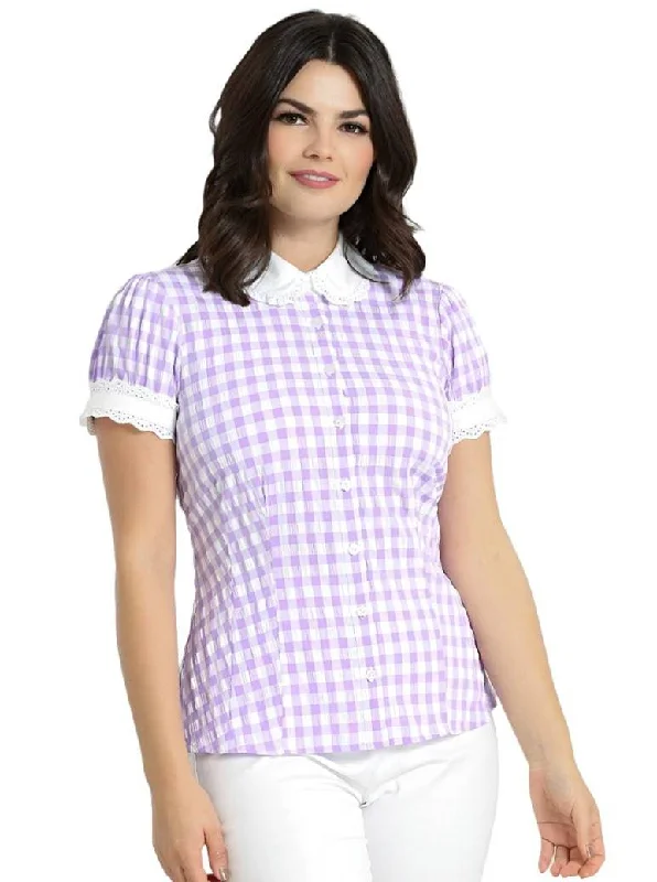 Hell Bunny BB Blouse Pleated Collar Blouse