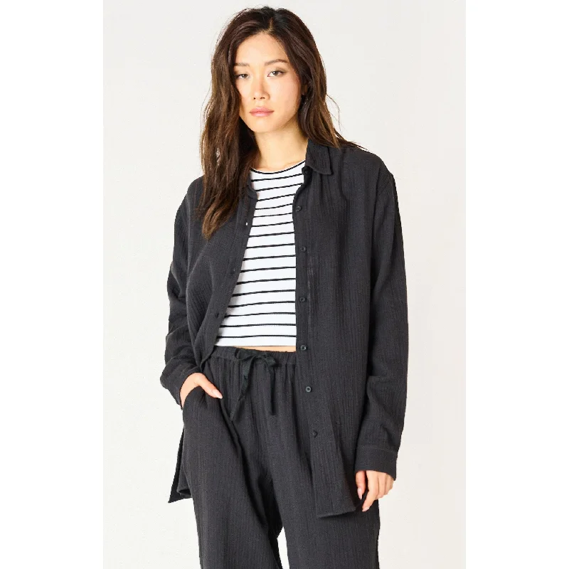 Dex LS Textured Blouse Casual Button Blouse