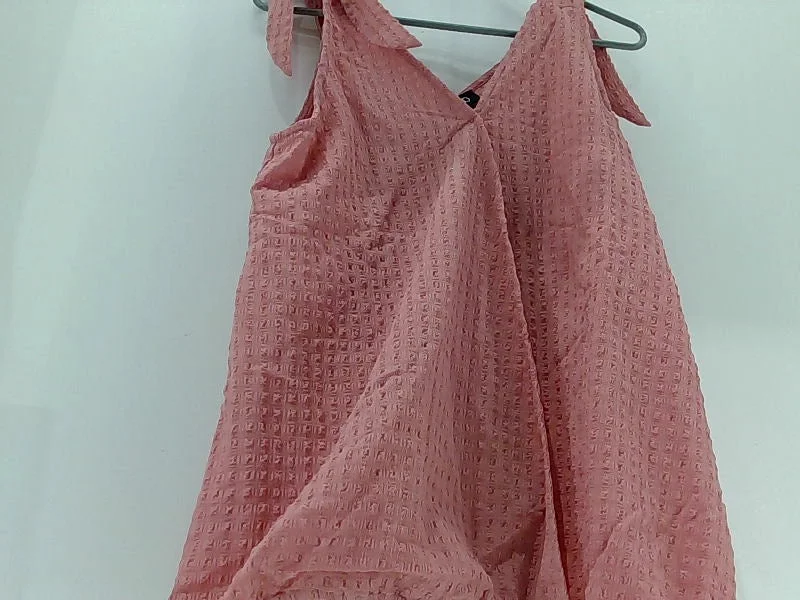 Stylish Gigio Women's Sleeveless Blouse Large Light Pink Lightweight Linen Blouse