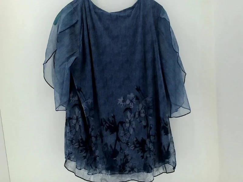 Sese Code Fashion Womens Blouses 3/4 Ruffle Sleeve Top Color Blue Size Large Lightweight Tunic Blouse Sese Code Fashion Womens Blouses 3/4 Ruffle Sleeve Top Color Blue Size Large Lightweight Tunic Blouse