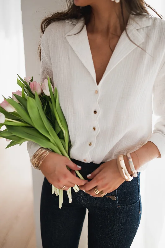 White Lutece Blouse Lightweight Tunic Blouse