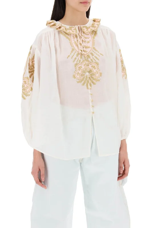 Zimmermann "ramie Blouse Made Classic White Blouse