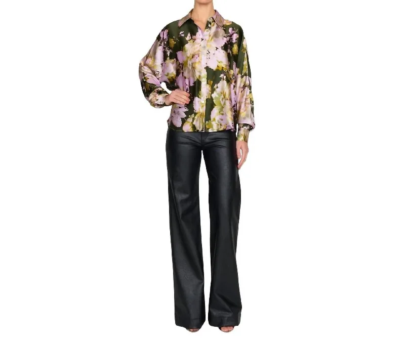 Rosario Blouse In Midnight Garden Lightweight Tunic Blouse