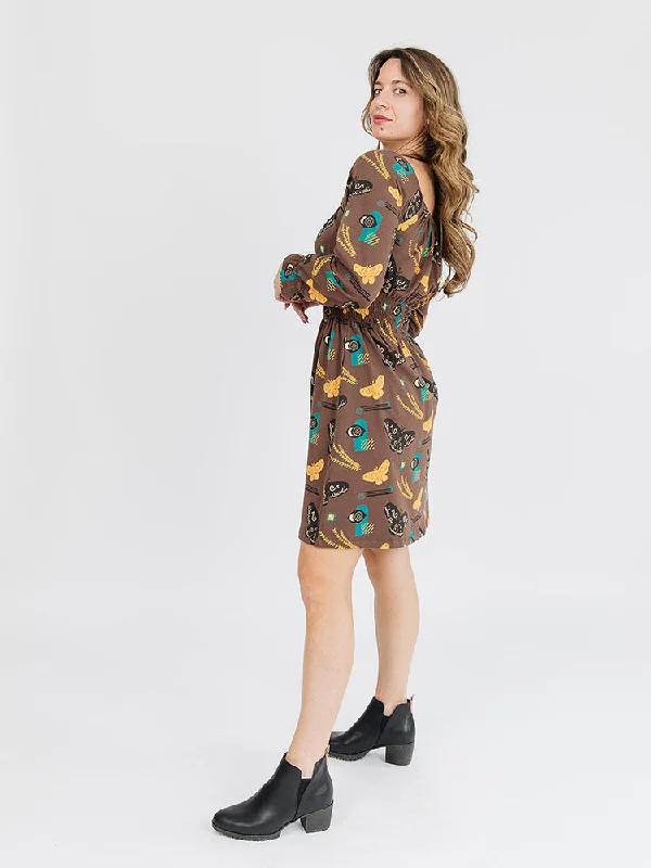 Juliet Mini Dress - Autumn Quilt Stylish Spaghetti Strap Mini Dress