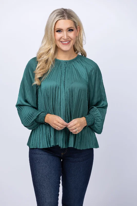 Ulla Johnson Aidy Blouse in Jadeite Casual Stripe Blouse