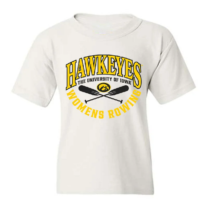 Iowa - NCAA Women's Rowing : Grace Moller - Sports Shersey Youth T-Shirt-- Striped Floral Plaid