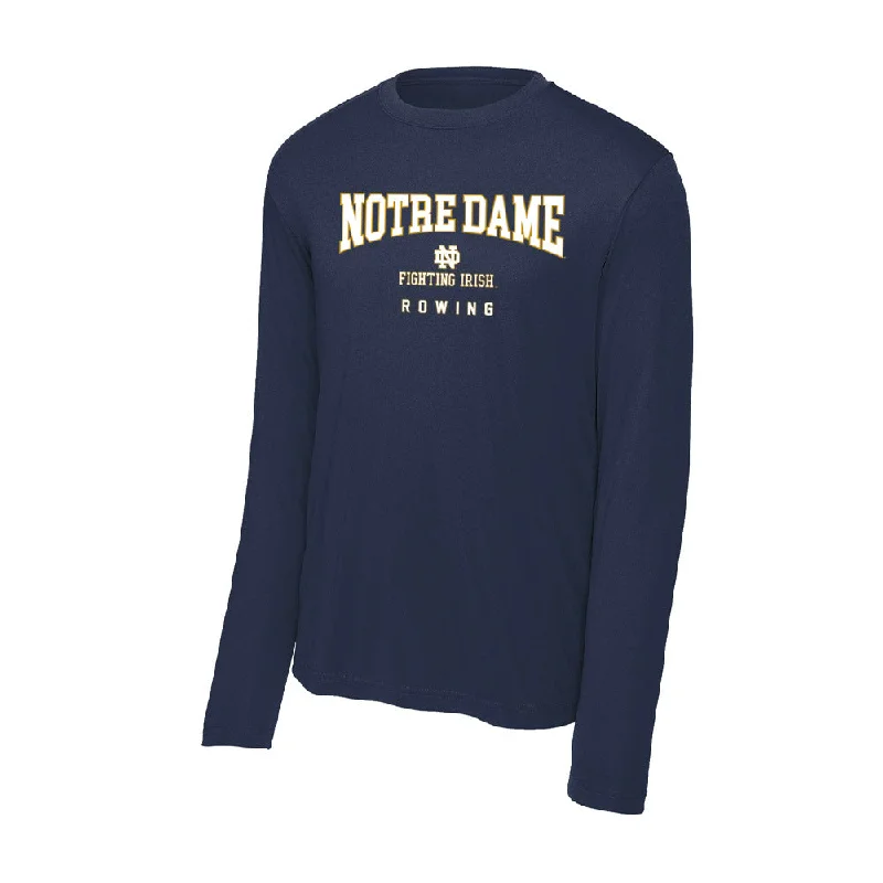 Notre Dame - NCAA Women's Rowing : Lily Smith - Activewear Long Sleeve T-Shirt-- Collared Crew Neck Turtle Neck