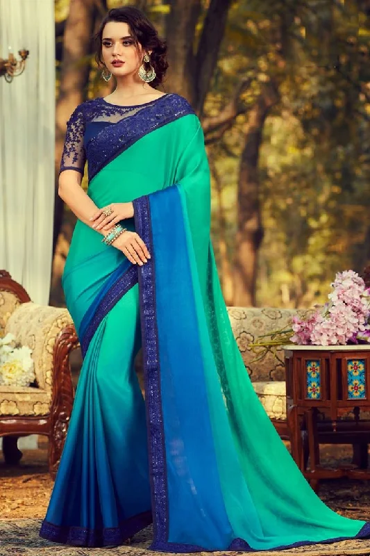 Fancy Blue Color Art Silk Fabric Saree With Embroidered Blouse Elegant Office Blouse Fancy Blue Color Art Silk Fabric Saree With Embroidered Blouse Elegant Office Blouse