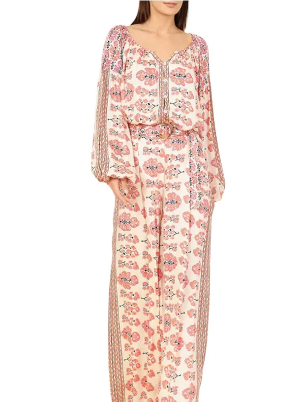 Flora Blouse In Truro Hibiscus Balloon Sleeve Blouse