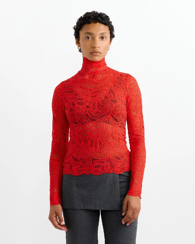 Rodin Blouse in Red Casual Stripe Blouse