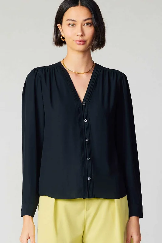 PLEATED PLACKET BLOUSE Soft Pastel Blouse