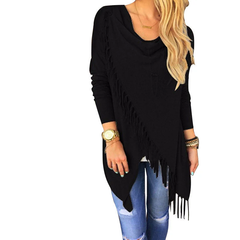 Women Long Sleeve Blouse Tassel Slash Dress Blouses Fashion Tops Ladies Casual Shirts Lightweight Tunic Blouse Women Long Sleeve Blouse Tassel Slash Dress Blouses Fashion Tops Ladies Casual Shirts Lightweight Tunic Blouse