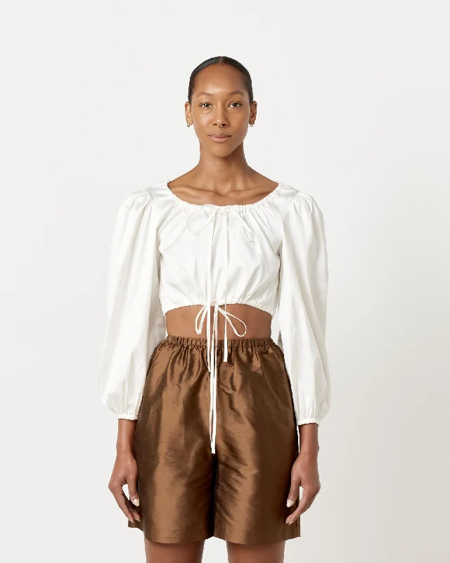 Lupe Blouse in Ivory Ruffled Neck Blouse
