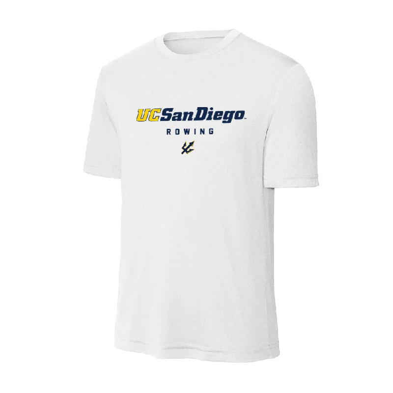 UCSD - NCAA Women's Rowing : Holly Handler - Activewear T-shirt-- Sequined Glittery Shiny