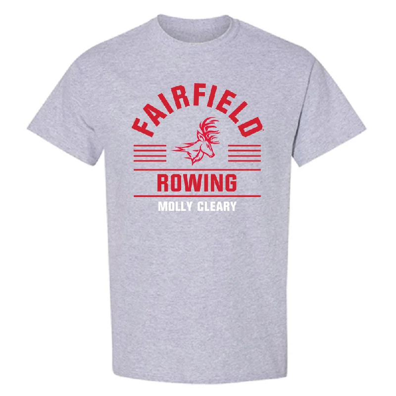 Fairfield - NCAA Women's Rowing : Molly Cleary - Classic Fashion Shersey T-Shirt-- Striped Floral Plaid