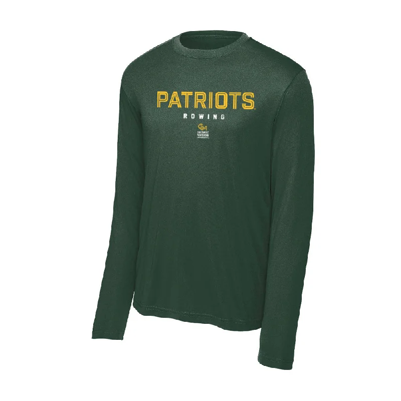GMU - NCAA Women's Rowing : Anabela Shearer - Activewear Long Sleeve T-Shirt-- Hooded Caped Shawl Collar