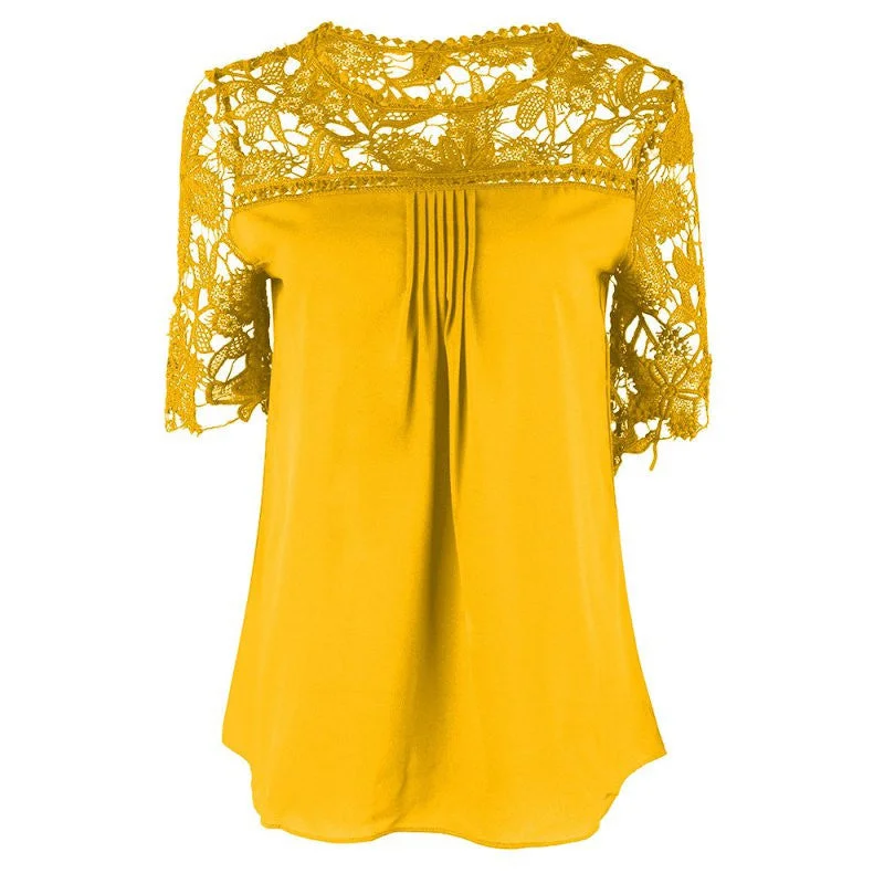 Plus Size Women Clothing Chiffon Blouse O-Neck Patchwork Tops Casual Blouses K6 Oversized Silk Blouse Plus Size Women Clothing Chiffon Blouse O-Neck Patchwork Tops Casual Blouses K6 Oversized Silk Blouse