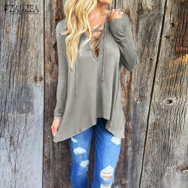 Women Long Sleeve Casual Blouses V Neck Asymmetric Hooded Blouse Plus Size Tops Side Tie Blouse Women Long Sleeve Casual Blouses V Neck Asymmetric Hooded Blouse Plus Size Tops Side Tie Blouse