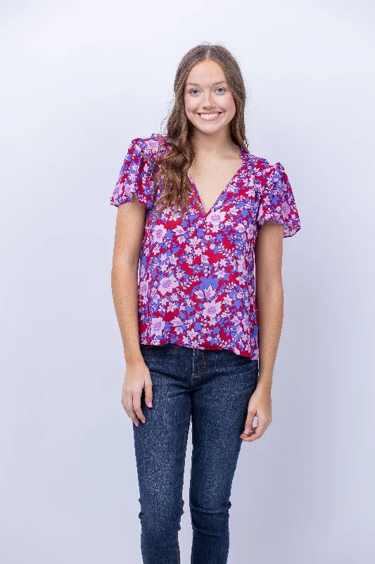 Gilner Farrar Dana Blouse in Petunia Airy Cotton Blouse