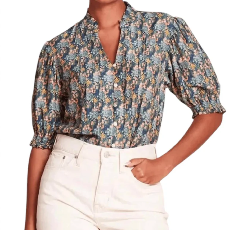 Eliza Blouse In Celestial Cluster Elegant Semi-Sheer Blouse