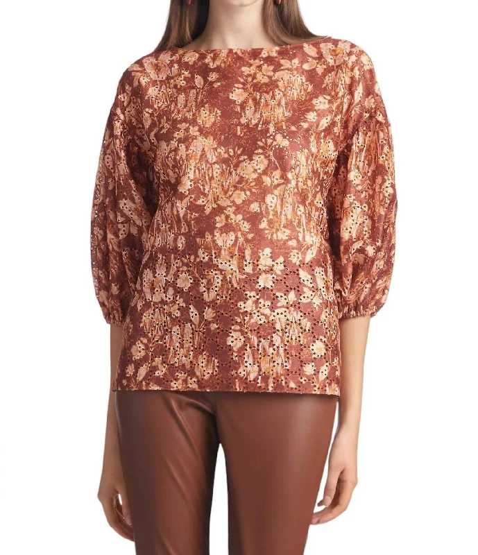 Mallory Blouse In Burgundy Peony Floral Sleeveless Chiffon Blouse