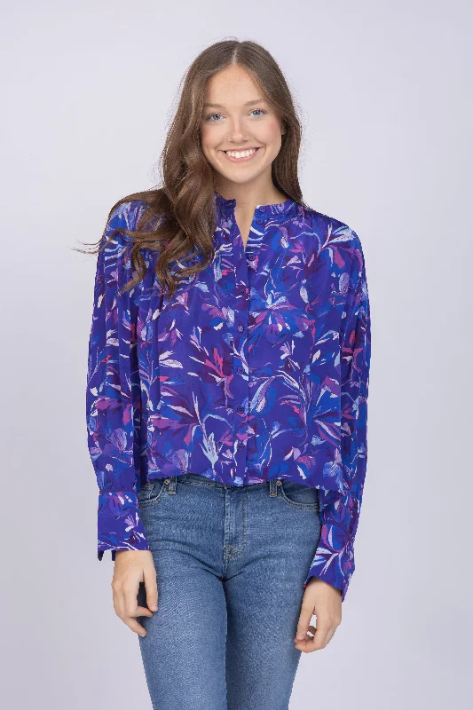 Maria Cher Carhue Celia Blouse In Mix 3 Stretchy Fitted Blouse
