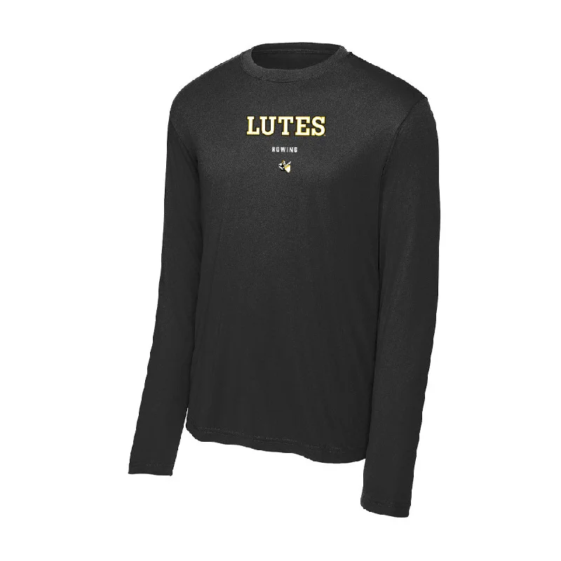 PLU - NCAA Women's Rowing : Sophia Pancoast - Activewear Long Sleeve T-Shirt-- Notch Collar Peter Pan Collar Cowl Neck