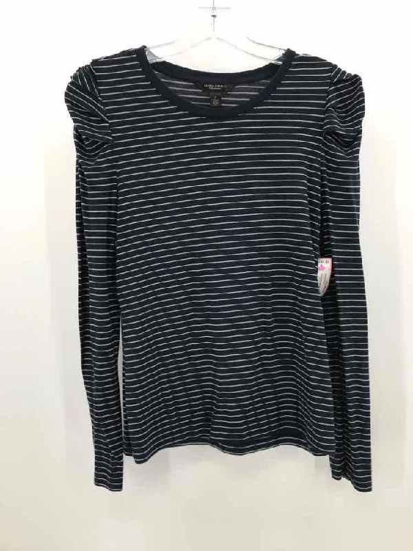 Pre-Owned Banana Republic Navy Size Small Stripe T-shirt-- Print Jacquard Patchwork