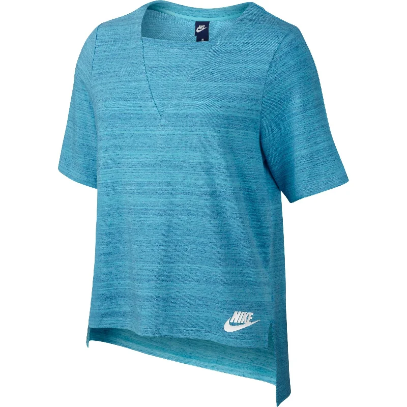 Nike Sportswear Advance 15 Women's T-Shirt Blue/White-- Chenille Blend Fleece Blend Nylon Blend