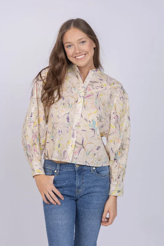 Maria Cher Carhue Mya Blouse in Mix 1 Silky Tunic Blouse