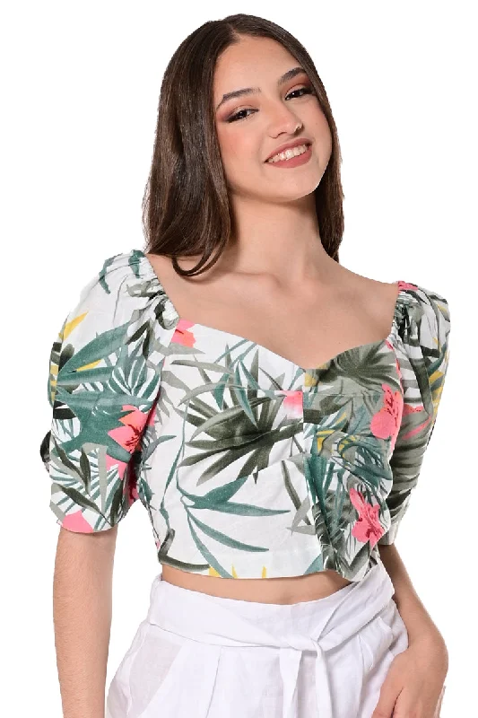 AZUCAR LADIES PRINTED BLOUSE SHORT SLEEVE IVORY COLOR - LCB1711 Elegant Embroidery Blouse AZUCAR LADIES PRINTED BLOUSE SHORT SLEEVE IVORY COLOR - LCB1711 Elegant Embroidery Blouse