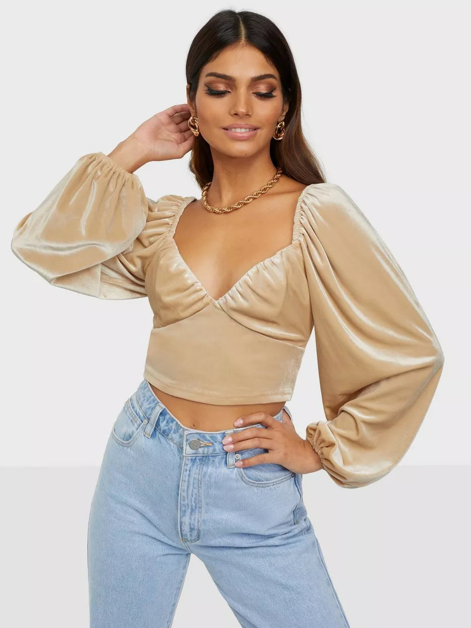 Ruched Up Velvet Blouse Sleeveless Chiffon Blouse