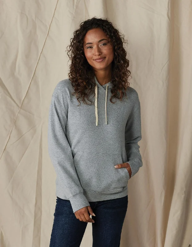 Women's Puremeso Everyday Hoodie in Athletic Grey Hoodie with Hem Detail Decorative Unique