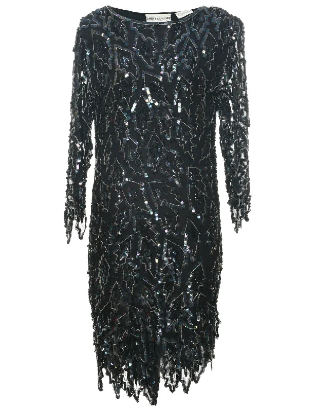Silk Sequined Party Dress - M Tunics Party sparkling