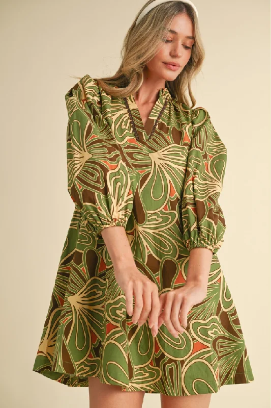 Suzzy Floral Mini Dress Casual Button-Up Mini Dress
