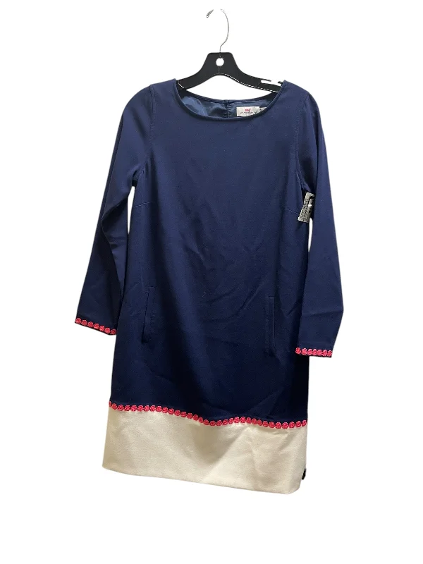 Dress Casual Midi By Vineyard Vines In Navy, Size: Xs Tunics Silk luxurious