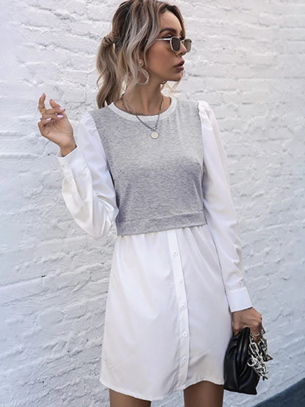 European and American women's new product explosion long -sleeved dress Tunics Brand named